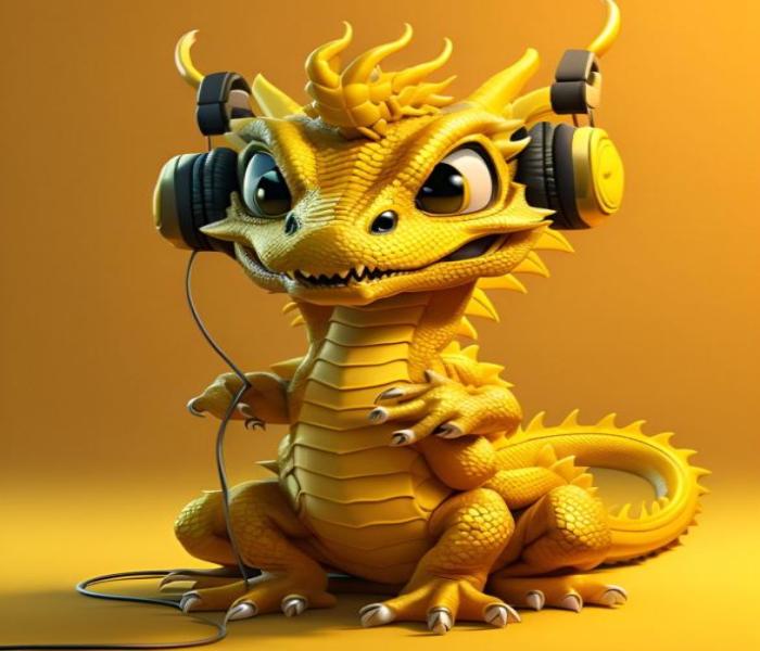 Hình ảnh con rồng vàng 3D