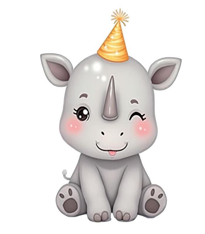 Hình ảnh tê giác một sừng chibi