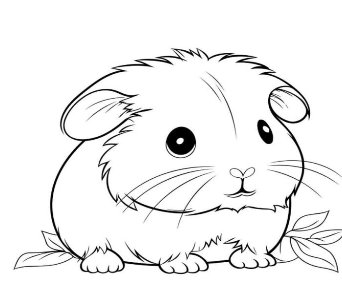 Tranh tô màu con chuột hamster đáng yêu