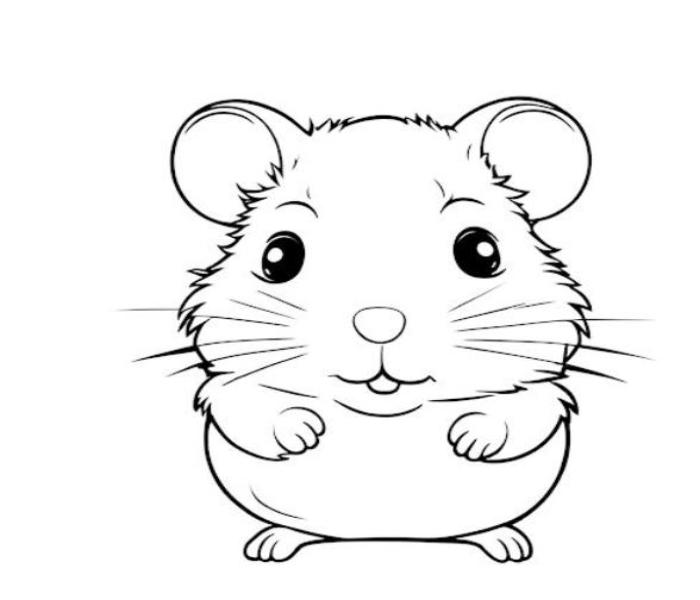 Tranh tô màu con chuột hamster đáng yêu