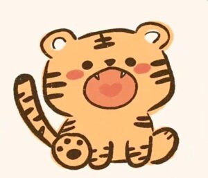 Hình vẽ con hổ chibi cute