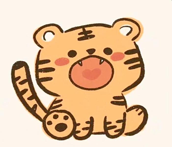 Hình vẽ con hổ chibi cute