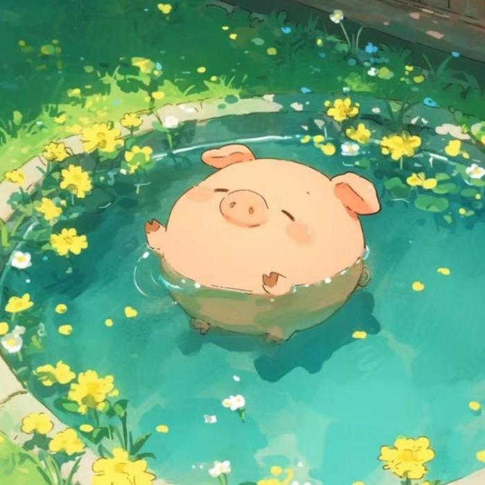 Avatar heo hồng cute