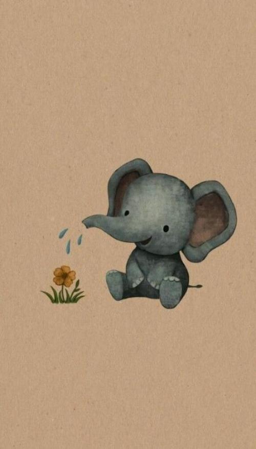 Hình nền voi cute chibi cho ĐT miễn phí 