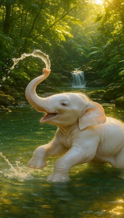Ảnh nền con voi hoạt hình cute cho điện thoại 