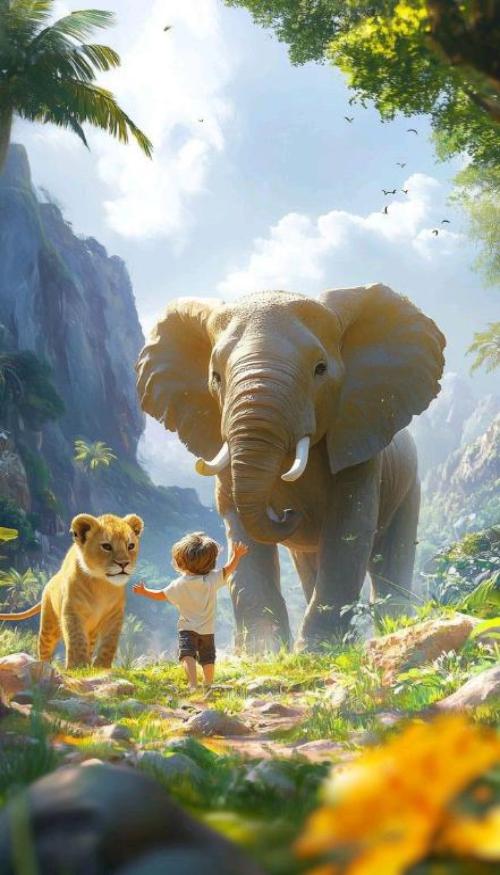 Ảnh nền con voi hoạt hình cute cho điện thoại 