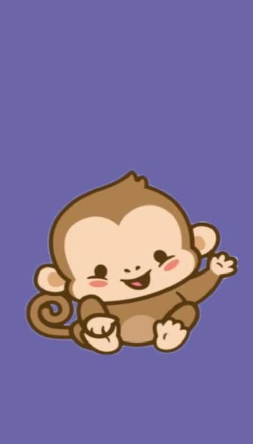 Hình nền con khỉ chibi cho điện thoại cute
