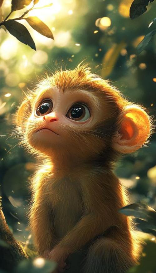 Hình nền con khỉ đẹp xinh cho điện thoại