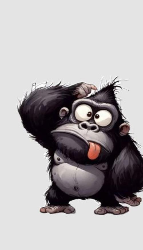 Hình nền khỉ đột chibi dễ thương 