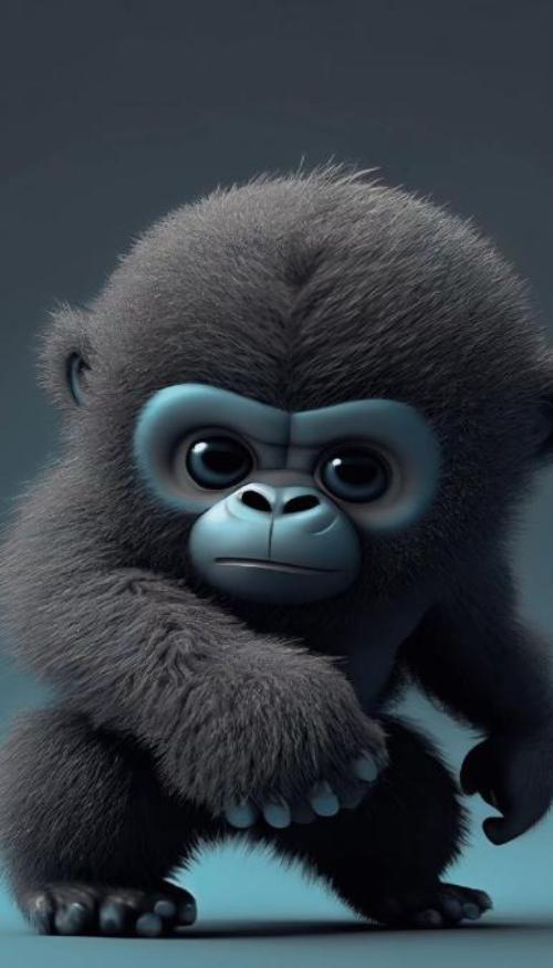 Hình nền khỉ đột chibi dễ thương 