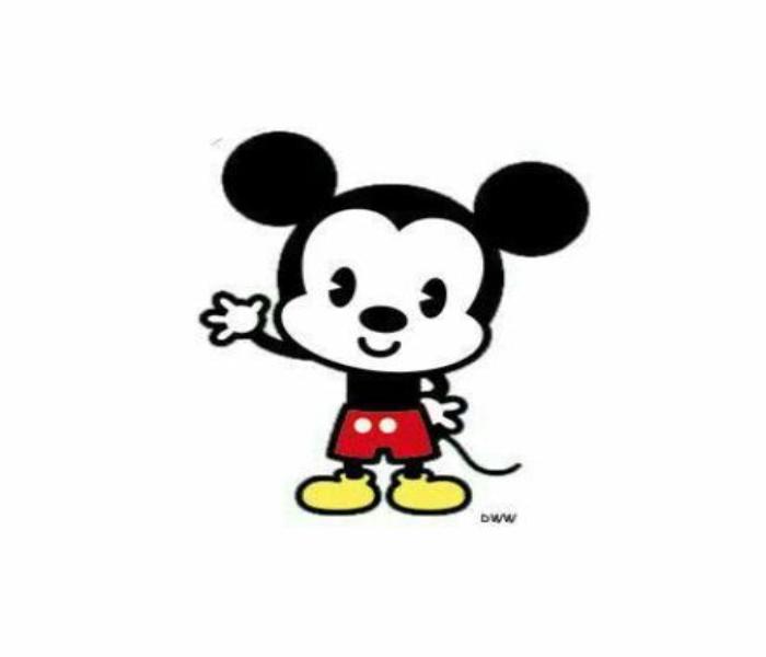 Hình vẽ con chuột Mickey cute đơn gản