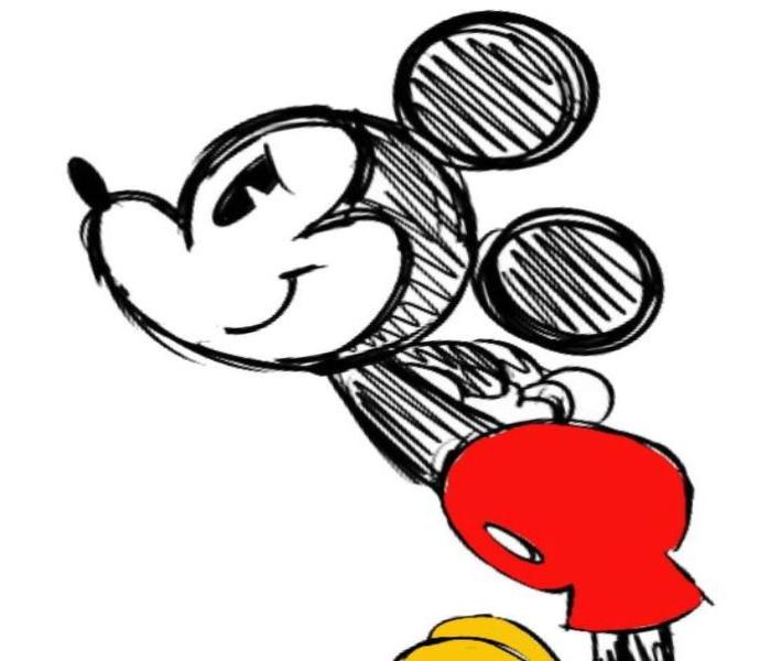 Hình vẽ con chuột Mickey cute đơn gản