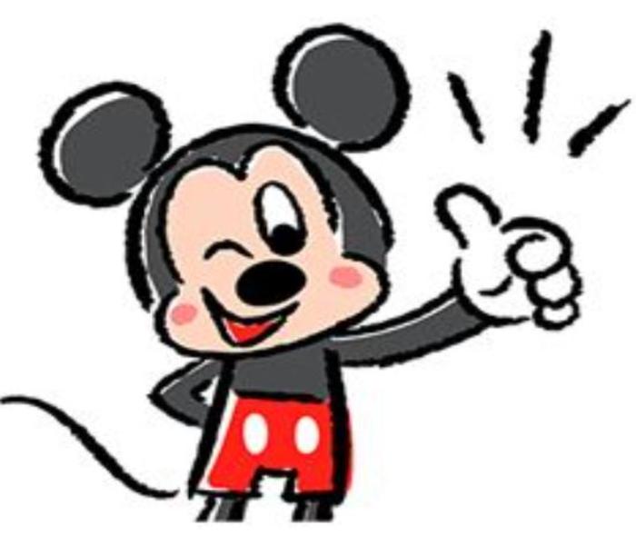 Hình vẽ con chuột Mickey cute đơn gản