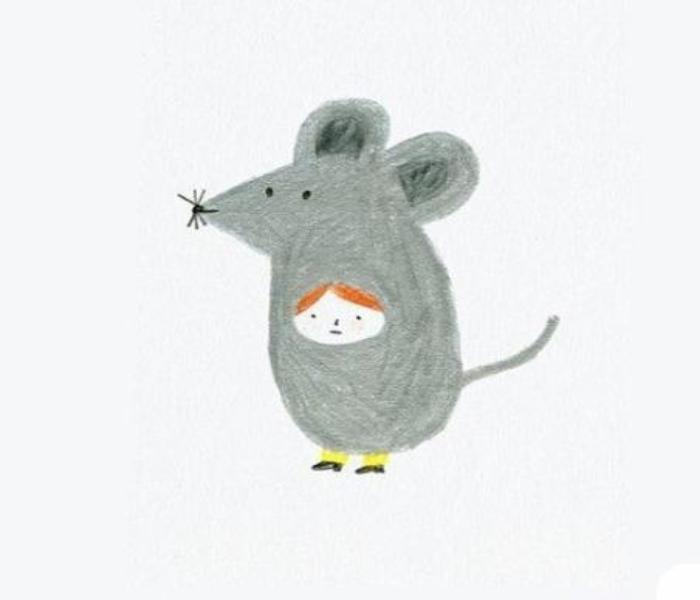 Hình vẽ con chuột đáng yêu cute