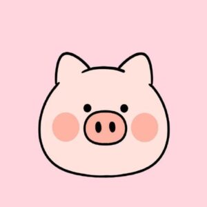 Hình vẽ con heo chibi cute