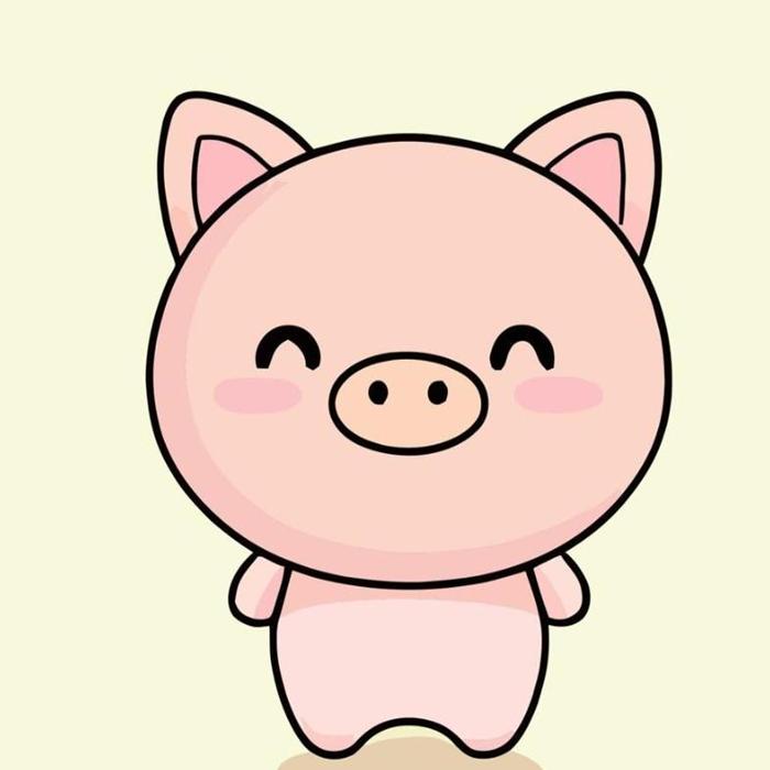 Hình vẽ con heo chibi cute