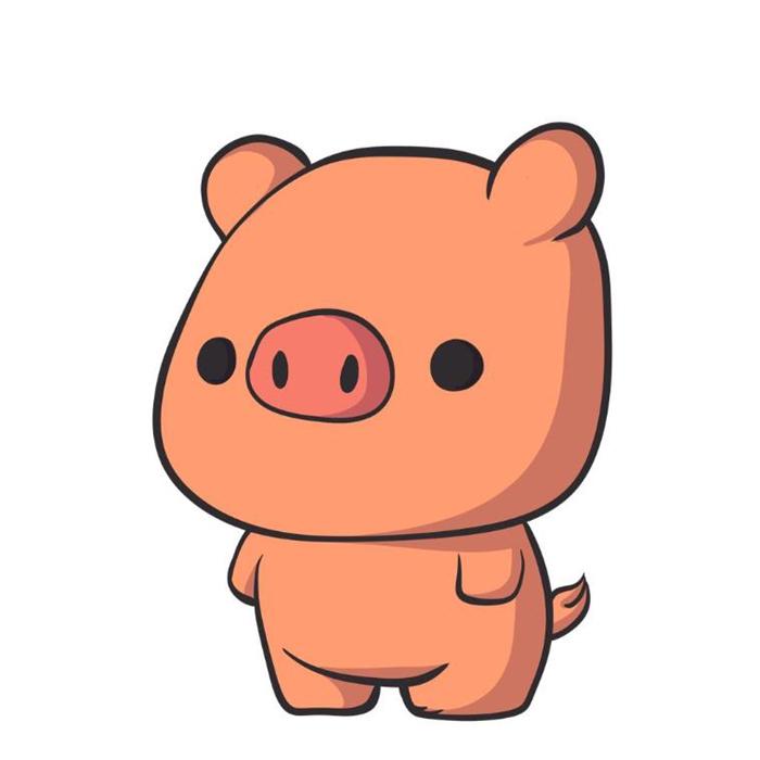 Hình vẽ con heo chibi cute