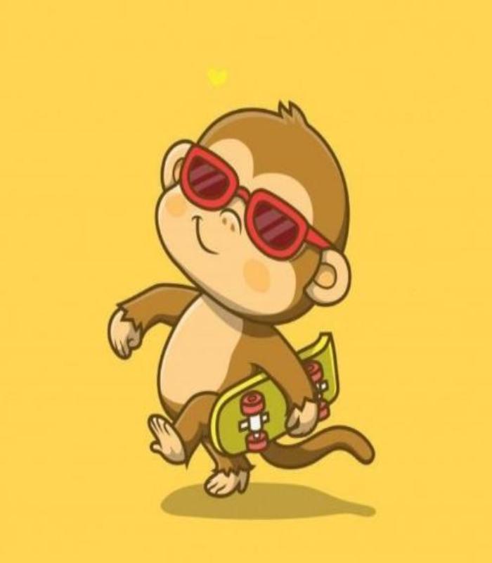 Hình vẽ con khỉ cute chibi