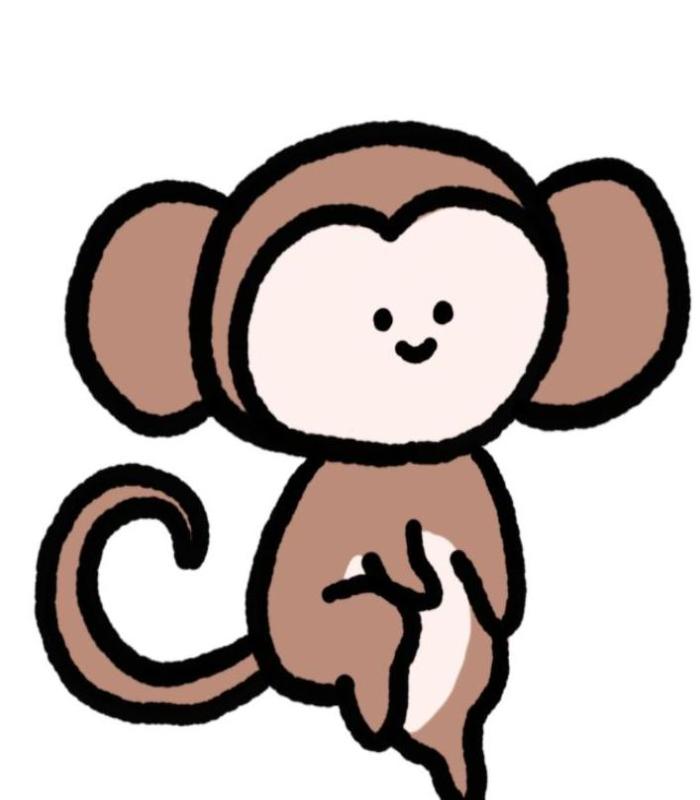 Hình vẽ con khỉ cute chibi