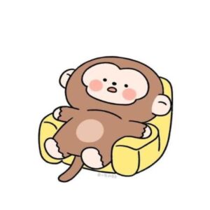 Hình vẽ con khỉ cute chibi