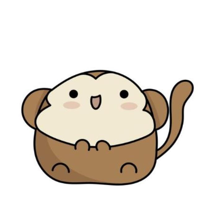 Hình vẽ con khỉ cute chibi