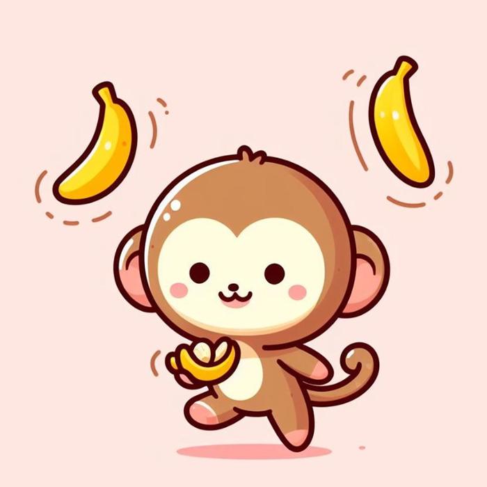 Hình vẽ con khỉ cute chibi