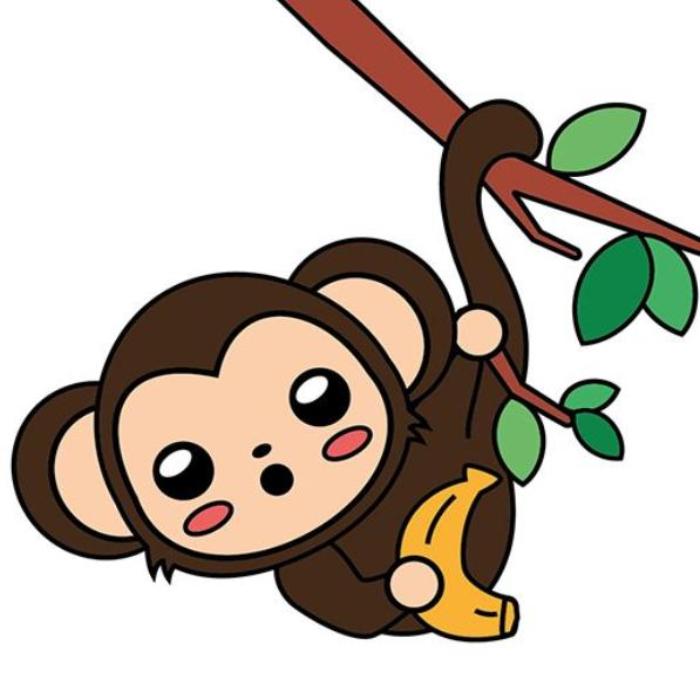Hình vẽ con khỉ leo cây