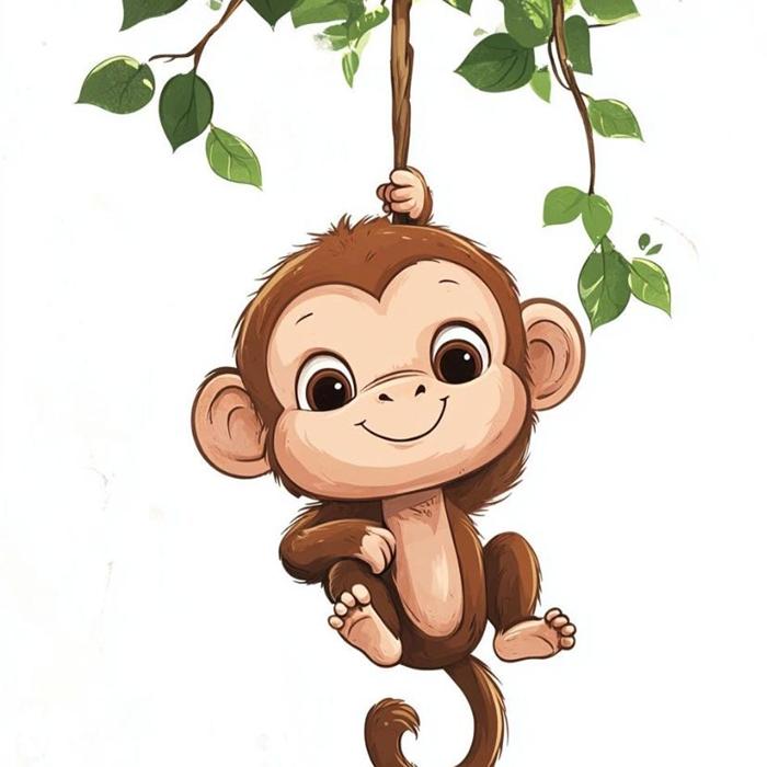Hình vẽ con khỉ leo cây