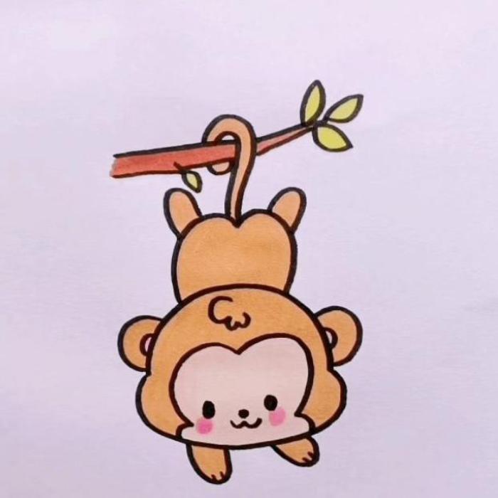 Hình vẽ con khỉ leo cây