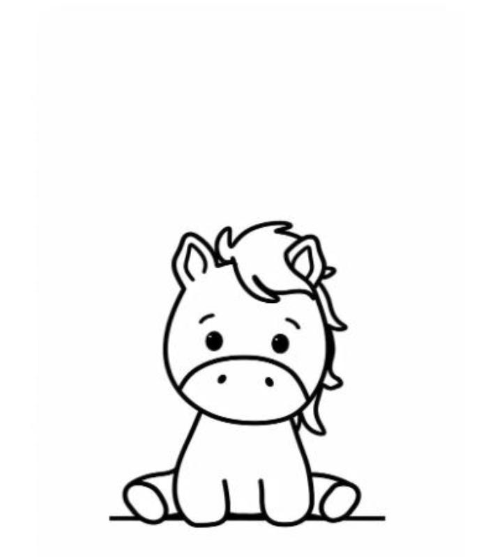 Hình vẽ con ngựa chibi cute