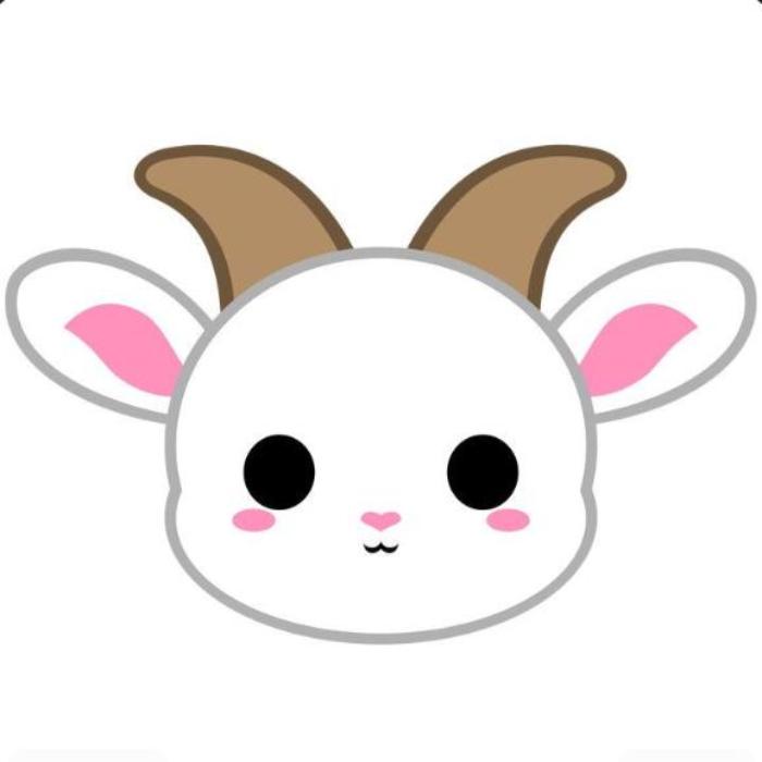 Hình vẽ con dê chibi cute