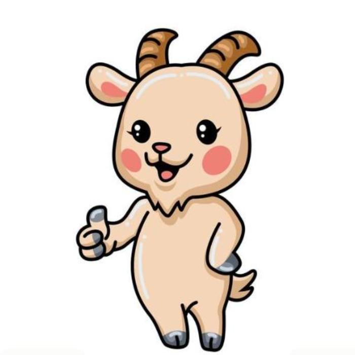 Hình vẽ con dê chibi cute