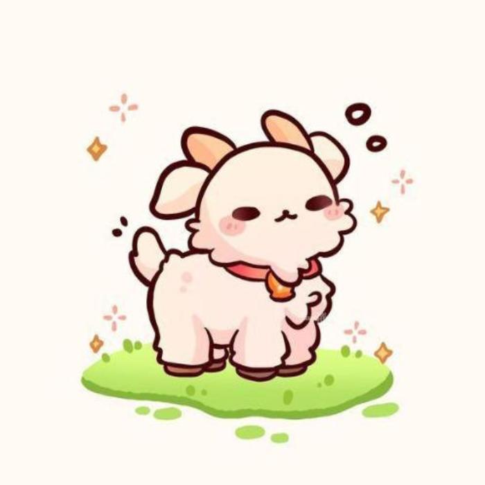 Hình vẽ con dê chibi cute