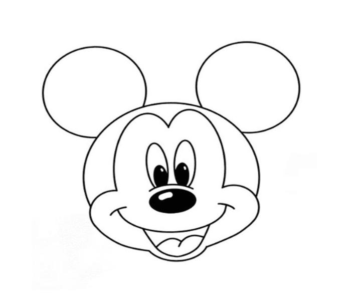 Tranh tô màu chuột Mickey hoạt hình đơn giản