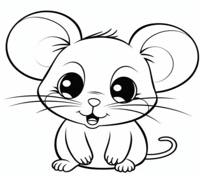Hình tô màu con chuột đẹp đơn giản