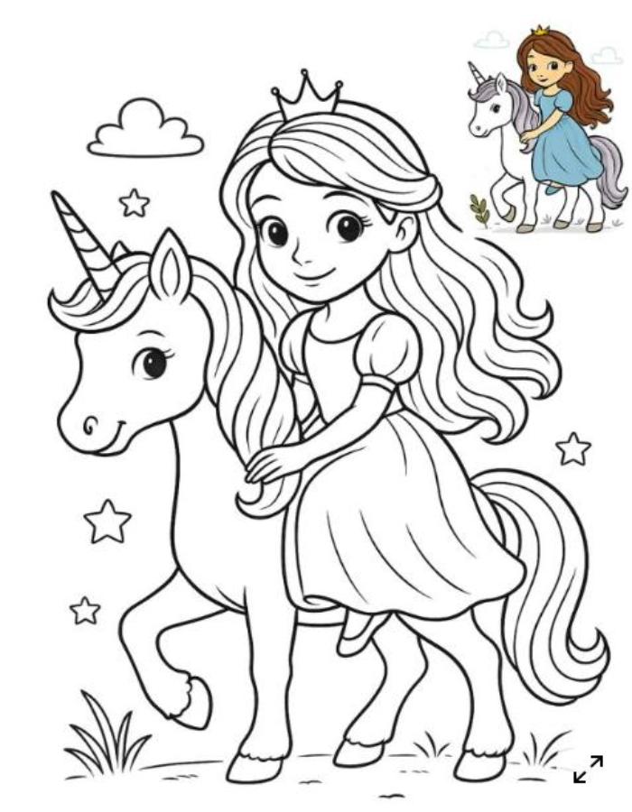 Tranh tô màu công chúa Pony dáng yêu