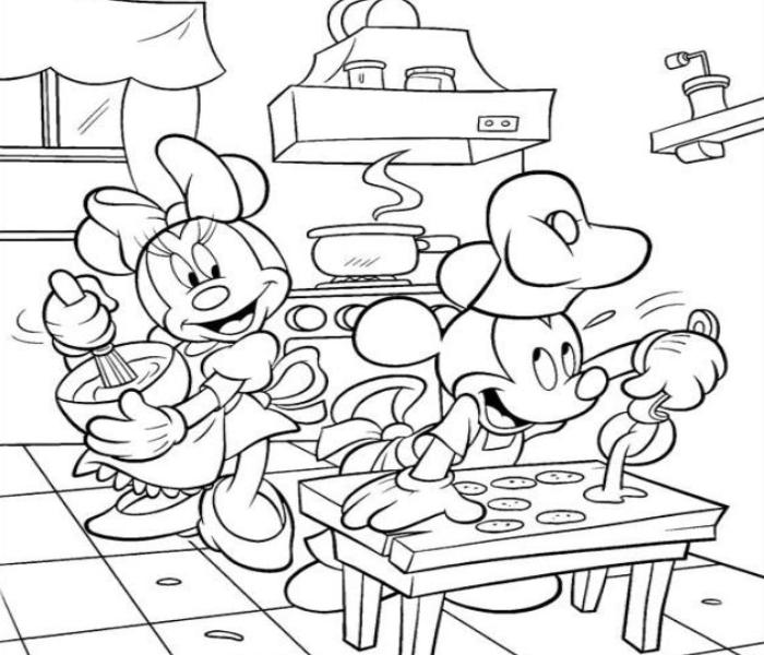 Hình đôi chuột Mickey tô màu 