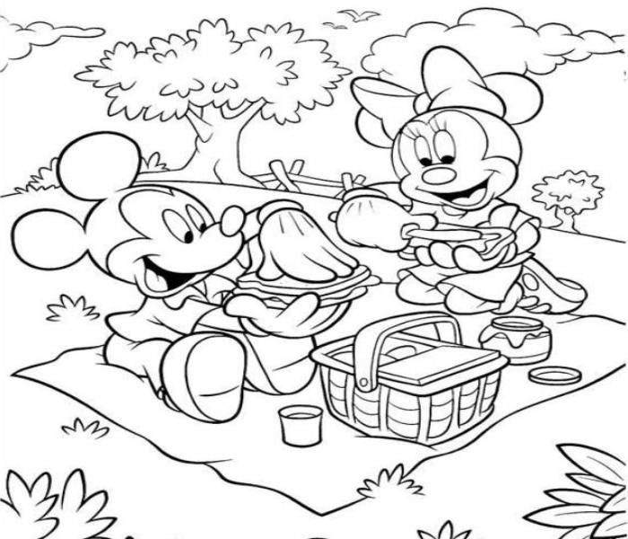 Hình đôi chuột Mickey tô màu 