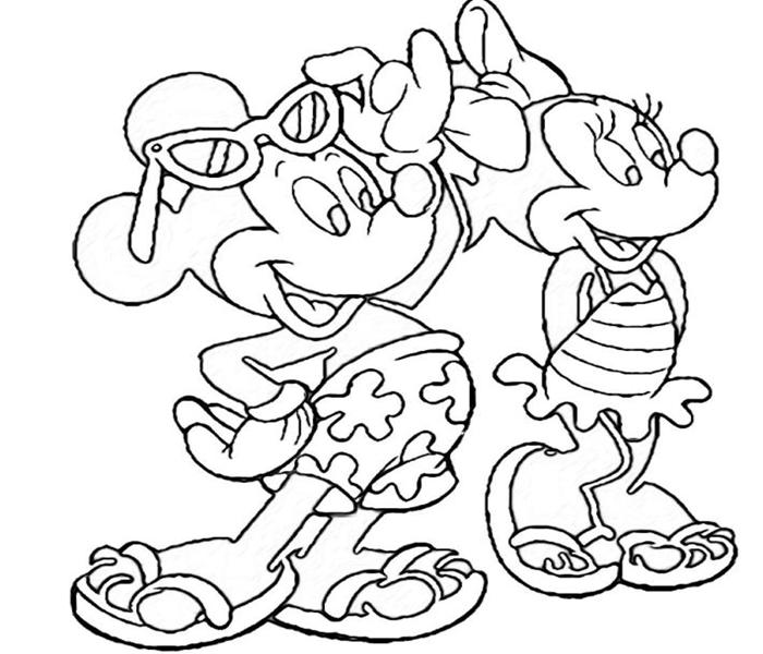 Hình đôi chuột Mickey tô màu 