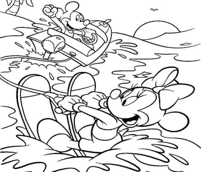 Hình đôi chuột Mickey tô màu 