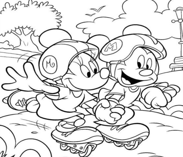 Hình đôi chuột Mickey tô màu 