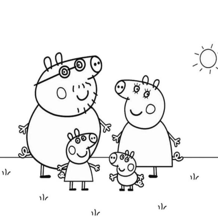 Tranh tô màu con heo peppa