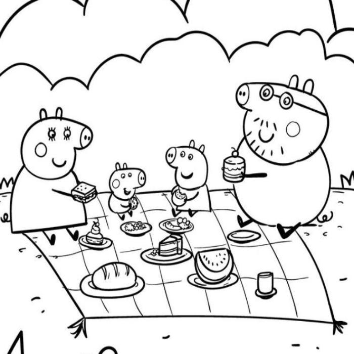 Tranh tô màu con heo peppa