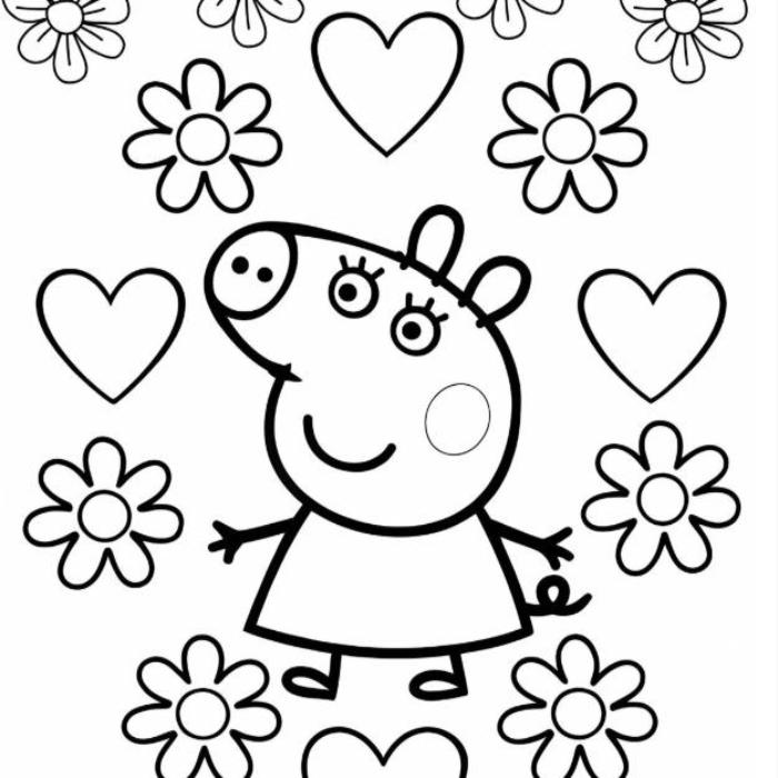 Tranh tô màu con heo peppa