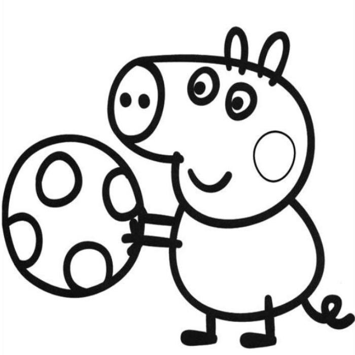 Tranh tô màu heo Peppa đơn giản
