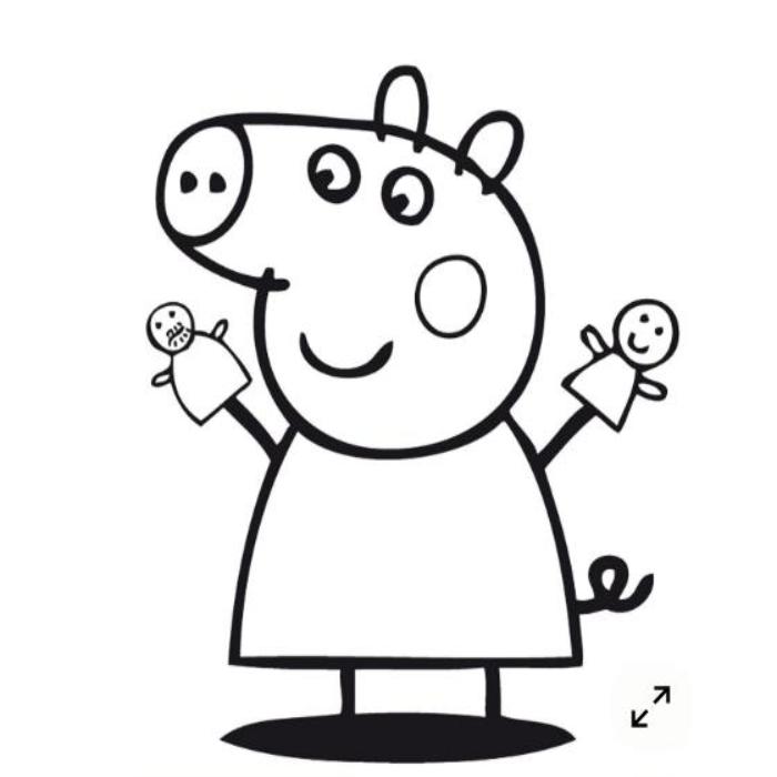 Tranh tô màu heo Peppa đơn giản