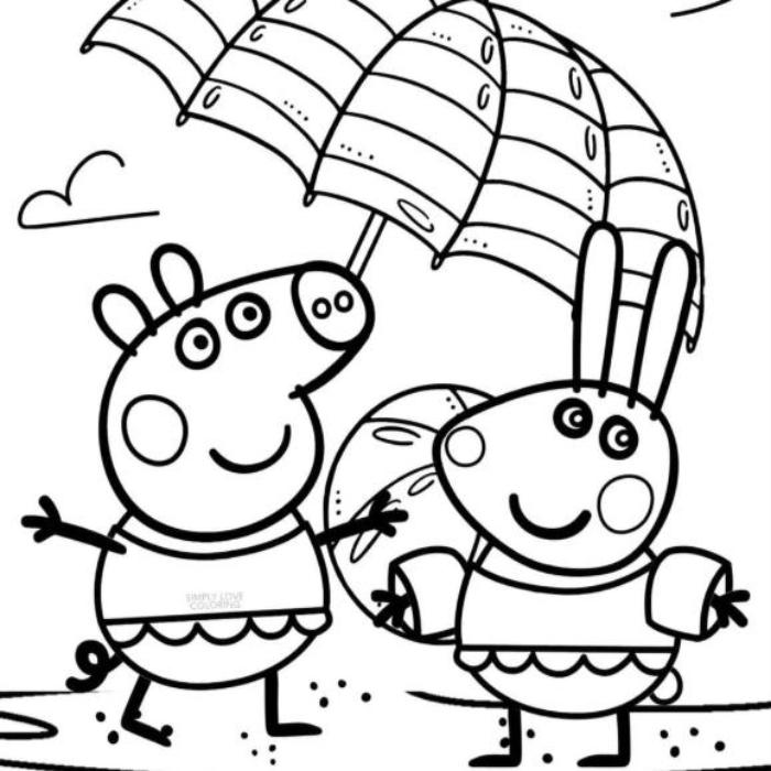 Tranh tô màu heo Peppa phức tạp