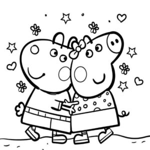 Tranh tô màu heo Peppa phức tạp