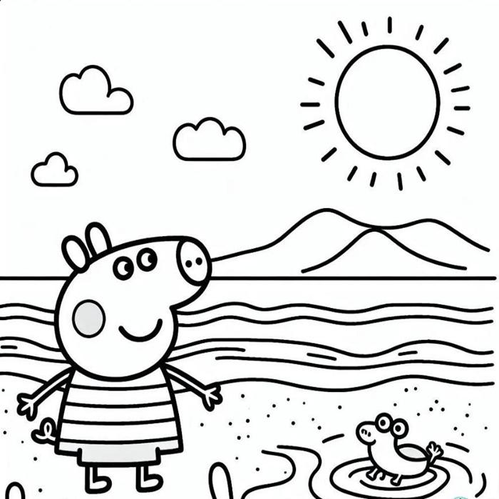 Tranh tô màu heo Peppa phức tạp