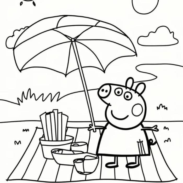 Tranh tô màu heo Peppa phức tạp